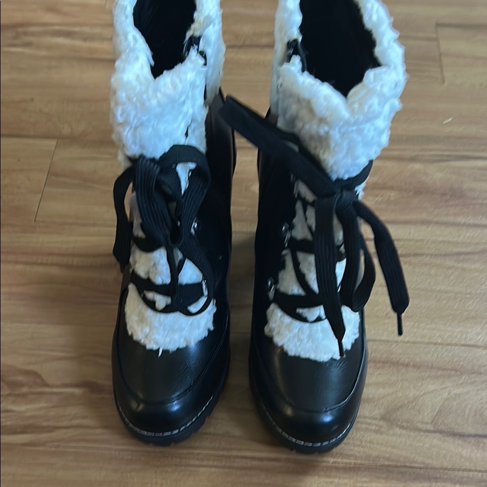 BCBG Black and White Winter Boots